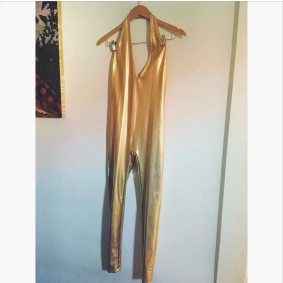 American Apparel Gold Lamé Catsuit M - Picture 8 of 15